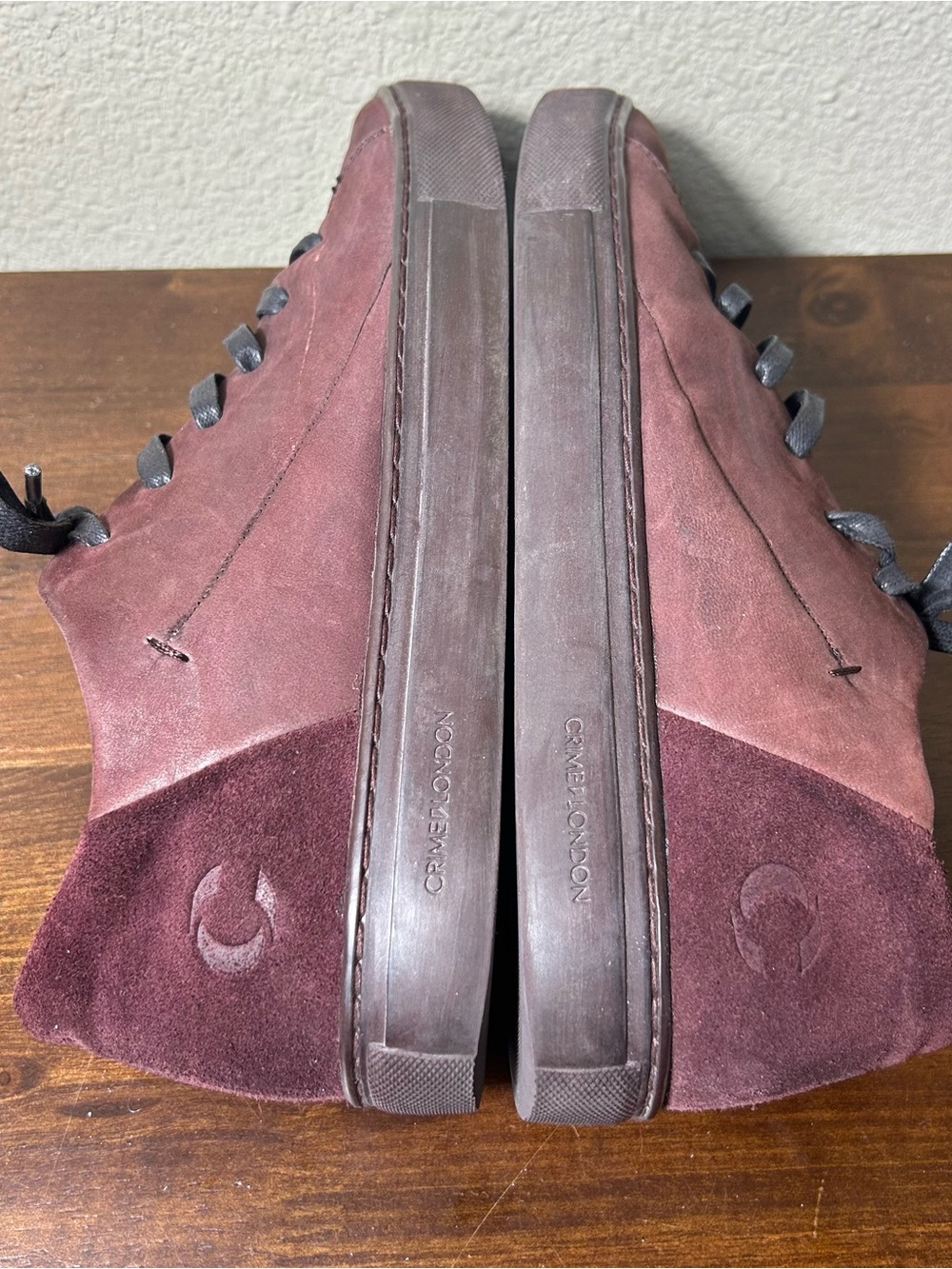 Crime‎ London Sneakers Men's Size 40 US 7 Suede Low-Top Sneaker - Burgundy - Picture 5 of 9